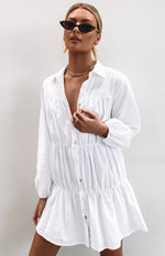 Theodossia Tiered Long Sleeve Dress White Image