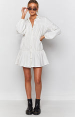 Theodossia Tiered Long Sleeve Dress White Image