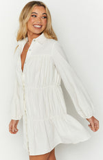 Theodossia Tiered Long Sleeve Dress White Image