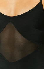 Valarie Black Mesh Slip Dress Image