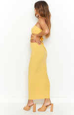 Whatever Your Mood Yellow Midi Dress Image