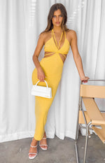 Whatever Your Mood Yellow Midi Dress Image