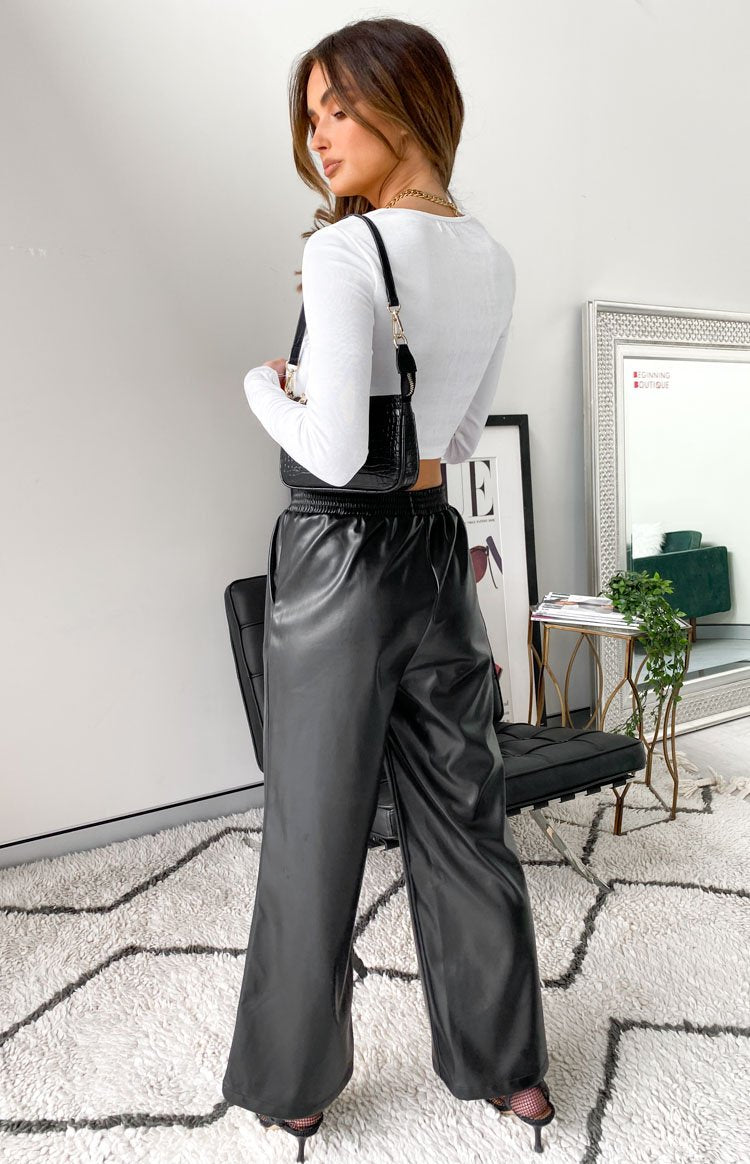 Zarah Black PU Pants Image