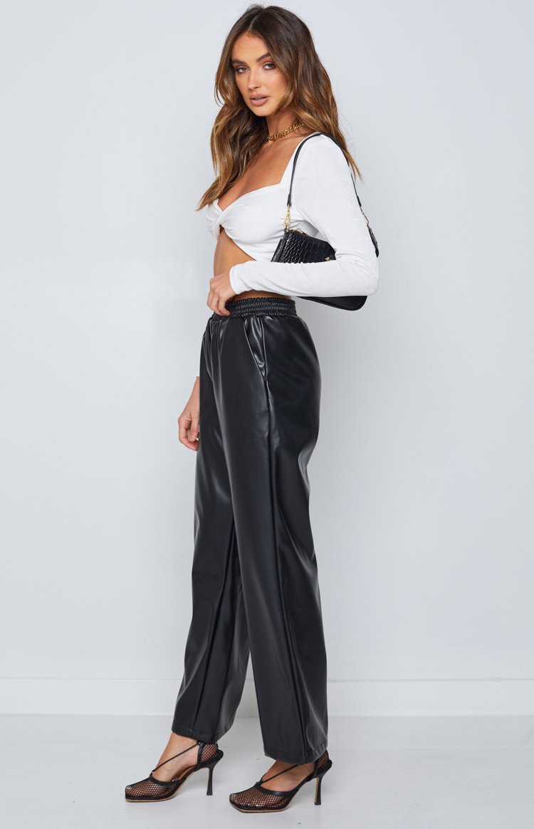 Zarah Black PU Pants Image