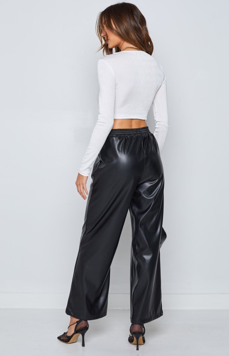 Zarah Black PU Pants Image