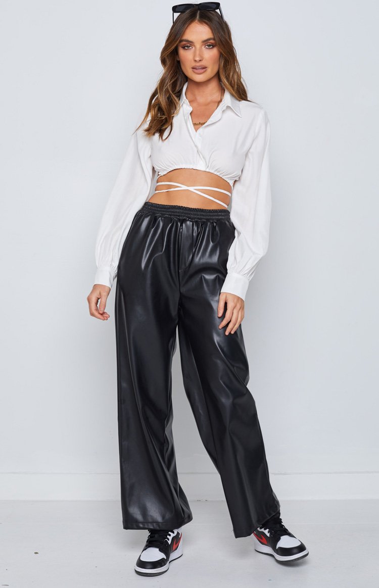 Zarah Black PU Pants Image